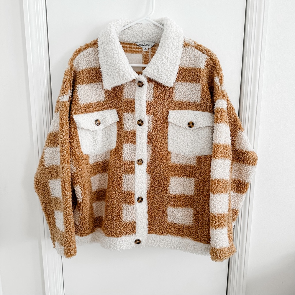 Checker/Plaid Teddy Coat